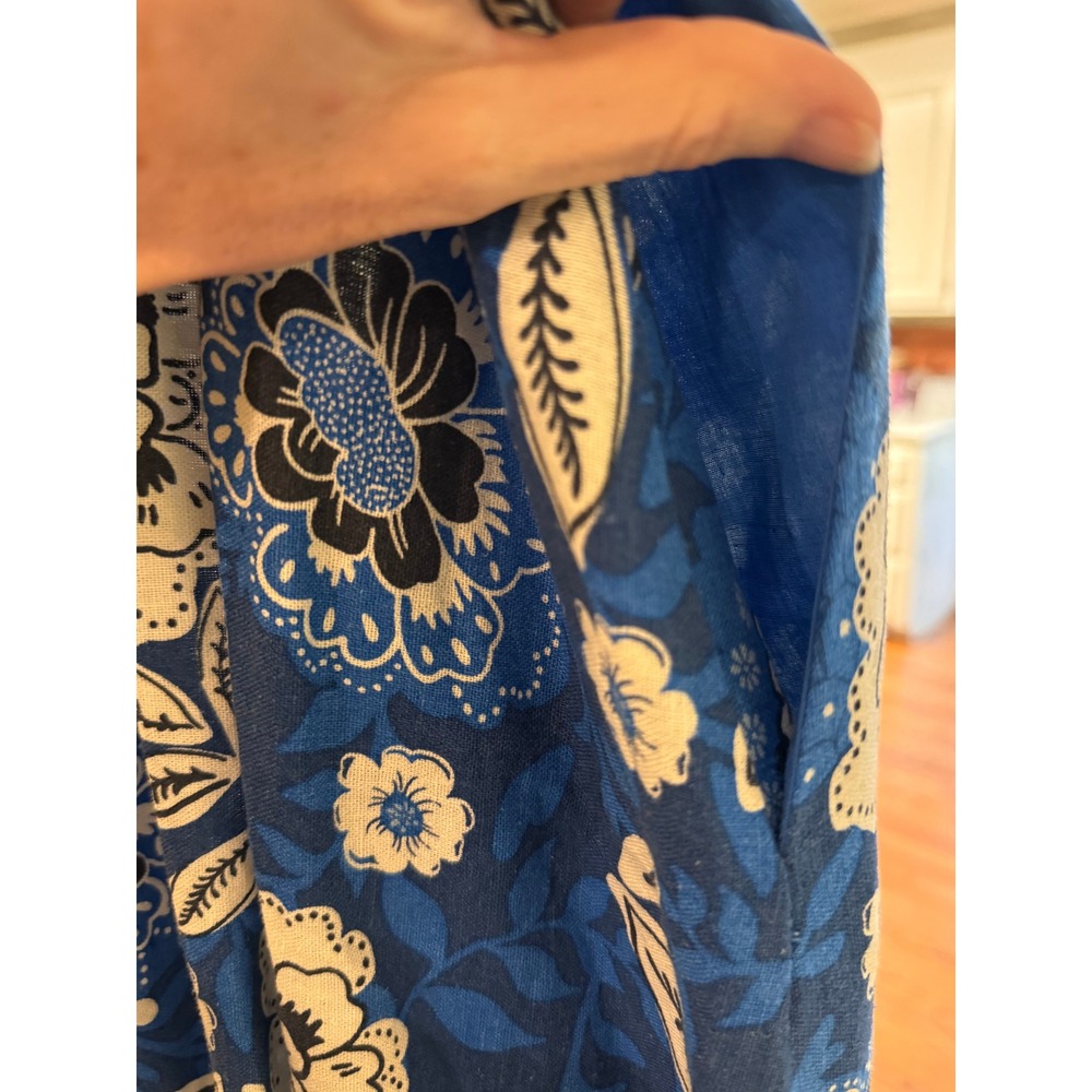 Rachel Zoe Navy and Cream Floral Braided-Strap Midi Dress - Picture 8 of 12